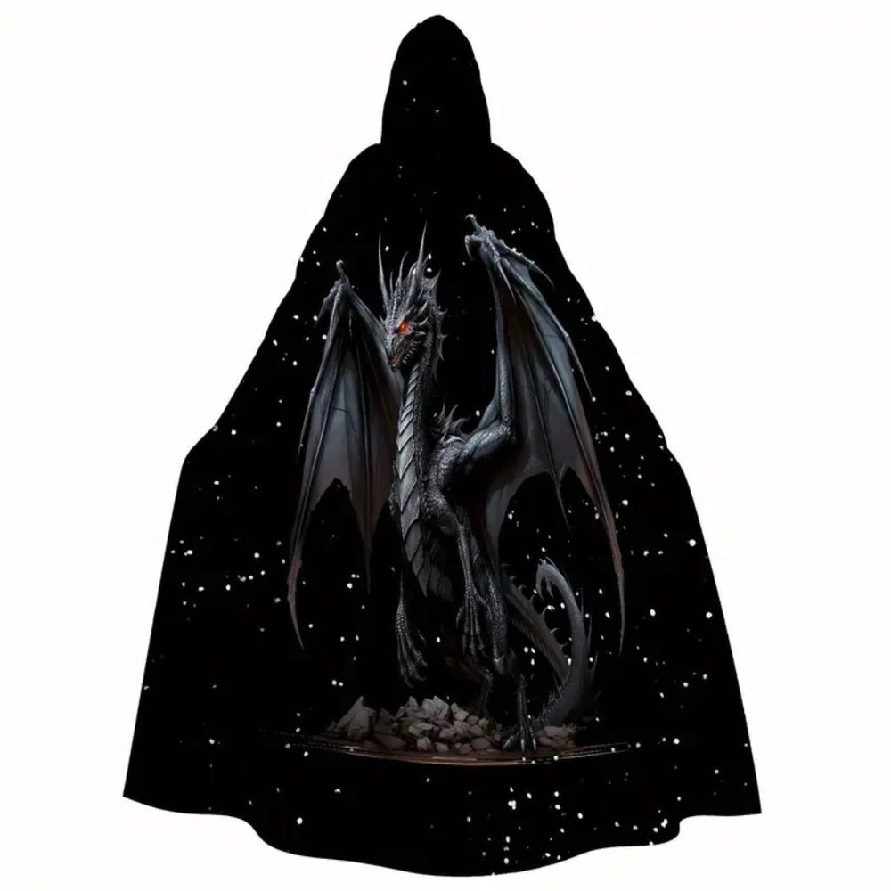 New Dragon and scene Hooded Cape for Adults One Size L XL 1X 2X plus